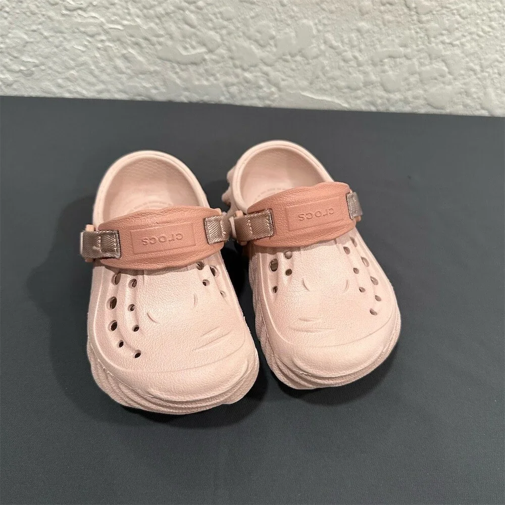 Crocs Echo Clog Girls US 8 Pink Slip-On Clogs Adjustable Heel Strap